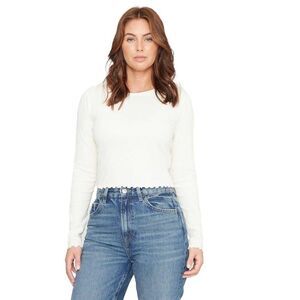 Be You Womens/Ladies Ribbed Cropped T-Shirt / Cream
